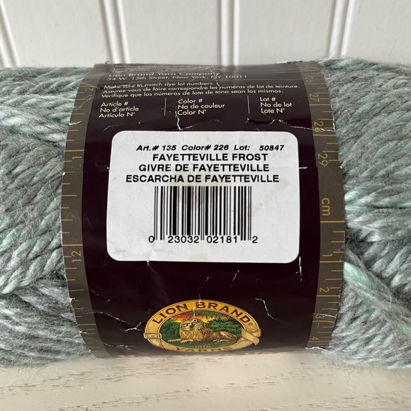 LION BRAND Hometown USA Yarn #226 FAYETTEVILLE FROST 4oz./113g 64yds/59m - Picture 3 of 3